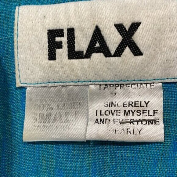 Flax Linen Long Sleeve Jacket Blue top - Picture 15 of 16